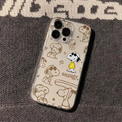 Disney Snoopy Case For iPhone 16 15 14 Plus 13 12 11 Pro Max Mini X XS XR cover Cartoon Cute