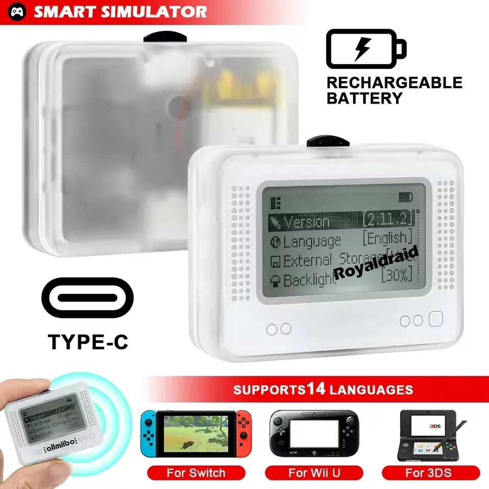 For Allmiibo Chargeable Intelligent Simulator Emulator Universal Writer for Nintendo Switch/IIU/3DS/Wiiu for AMIIBO Data Writing