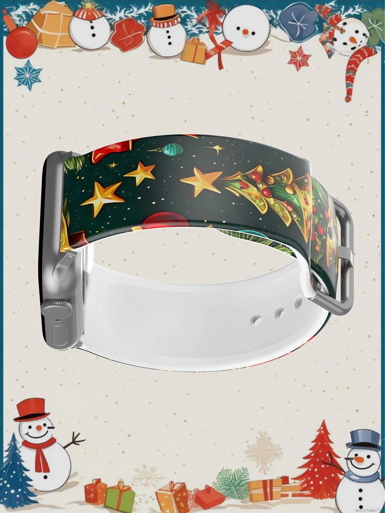 Christmas Tree Strap For Apple Watch Band 45mm 44mm 40mm 41 42-38mm Soft Bracelet iwatch Series 8 7 se 3-6 9 10 11 Ultra 2 49mm