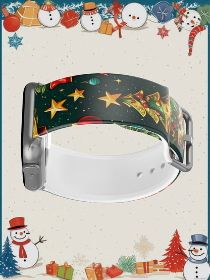 Christmas Tree Strap For Apple Watch Band 45mm 44mm 40mm 41 42-38mm Soft Bracelet iwatch Series 8 7 se 3-6 9 10 11 Ultra 2 49mm