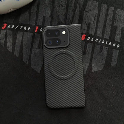 Magnetic Case for Google Pixel 10 9 Pro Fold Leather Carbon Fiber Texture Cover for Mag-safe Wireless Chagre Shell Phone Fundas