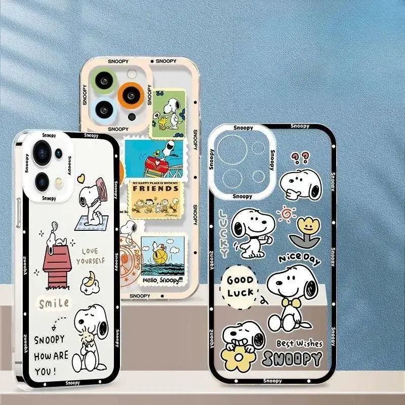 Disney Snoopy Case For iPhone 16 15 14 Plus 13 12 11 Pro Max Mini X XS XR cover Cartoon Cute