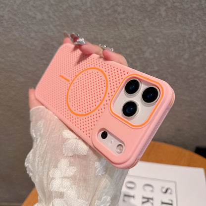 Colorful Cooling Heat Dissipation Phone Case For iPhone 17 Pro 17 16 15 14 13 12 11 Pro Max Plus Breathable Magnetic Back Cover