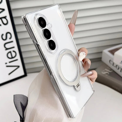 360 Rotating Bracket Clear For Magsafe Case For Samsung Galaxy Z Fold 7 6 5 4 Holder Wireless Charging Shockproof Bumper Cover