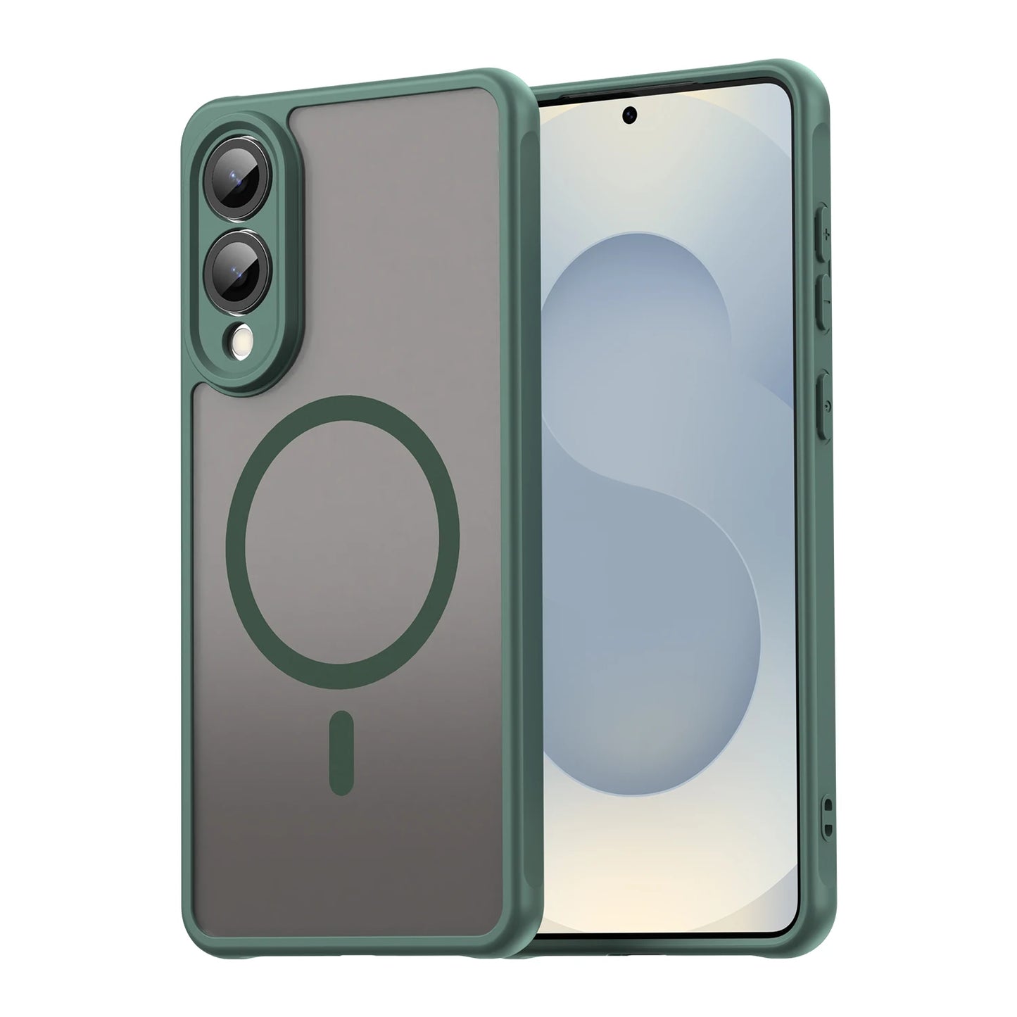 Magsafe Magnetic Luxury Armor Shockproof Case For Samsung Galaxy S25 Edge For Wireless Charge Cover Matte Translucent PC Coque