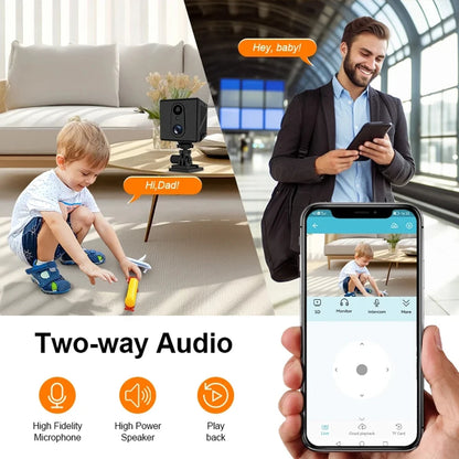 5MP 4G SIM Card Mini Camera Indoor Night Vision Surveillance Security Monitoring Rechargeable 3000 mAh Battery Powered Home Cam