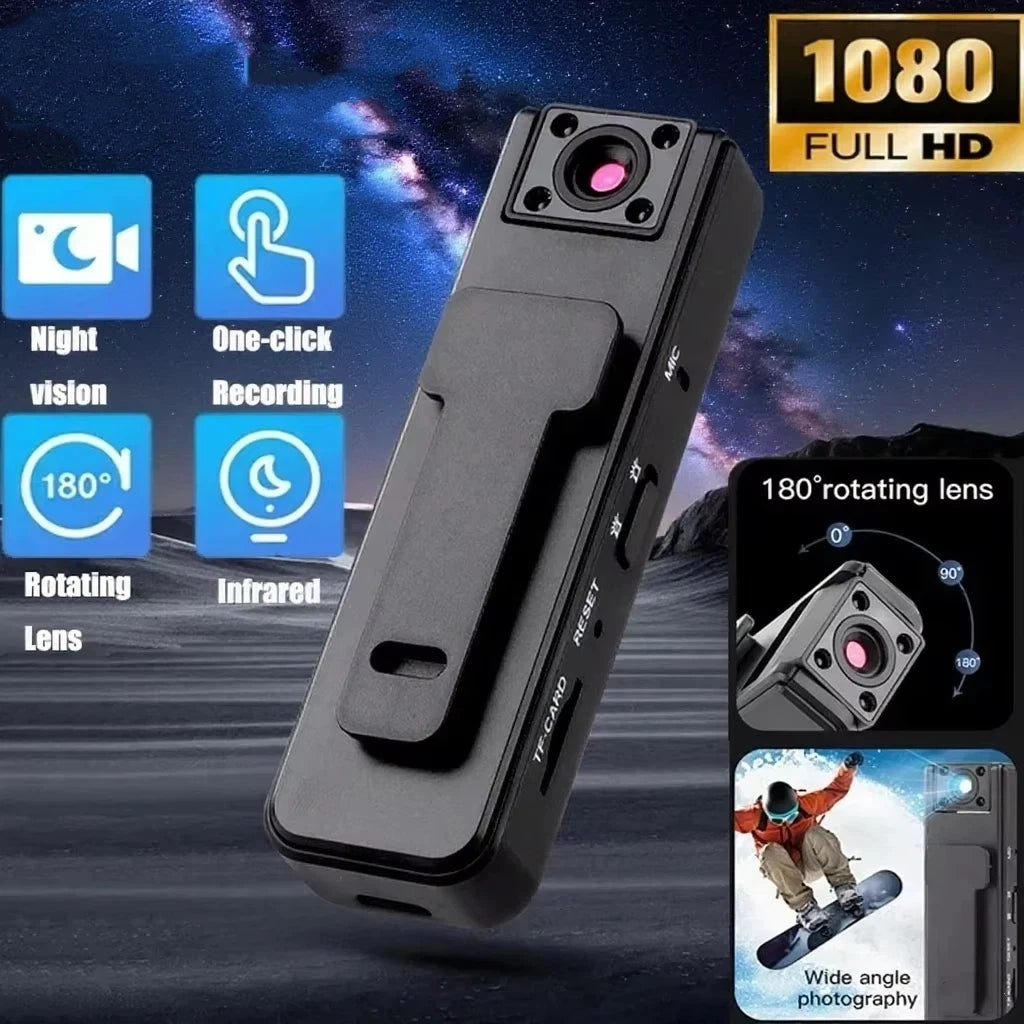 A9 Mini Handheld Camera 1080P HD Infrared Night Vision Back Clip Camera Recorder Outdoor Sports Riding Handheld Camera