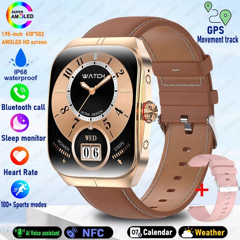 2025 New HD  AMOLED screen For OPPO Watch 4 Pro Sports Smart Watches Men GPS Track Waterproof Bluetooth Call NFC Smart Watch
