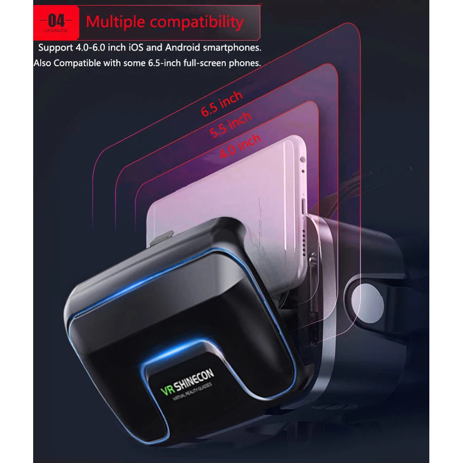 VR Shinecon 10.0 Helmet 3D Glasses Virtual Reality Casque For Smartphone Smart Phone Goggles Headset Viar Video Game Binoculars - covers4phones