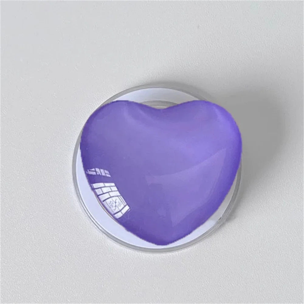 Korean Cute 3D Glass Love Heart For Magsafe Magnetic Phone Griptok Grip Tok Stand For iPhone Wireless Charging Holder Bracket