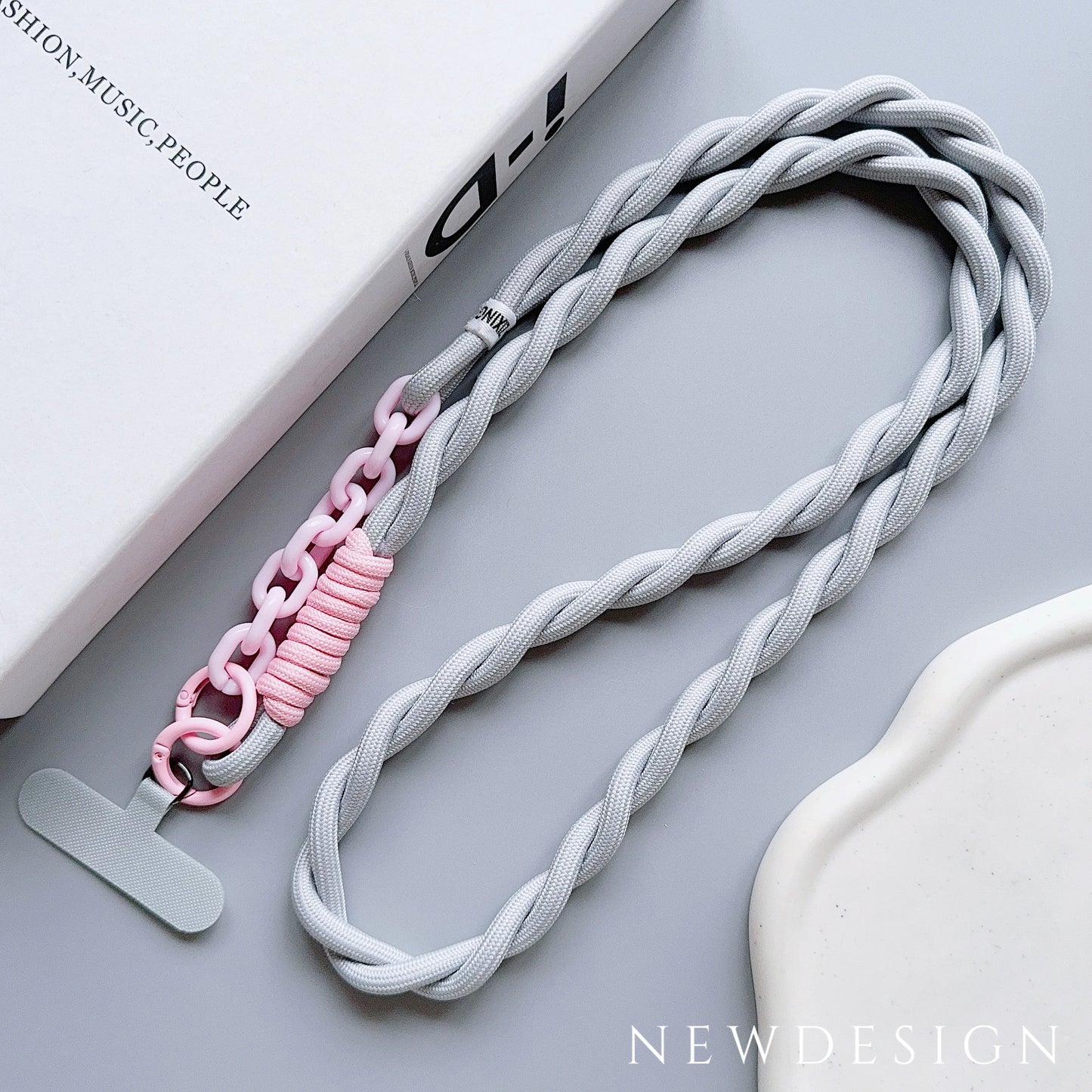 Cute and Durable Acrylic Crossbody Phone Lanyard with Diameter Adjustable Outdoor Universal Case, Anti-Lost Neck Cord, Wrist Strap, and Card Holder for Keys and ID