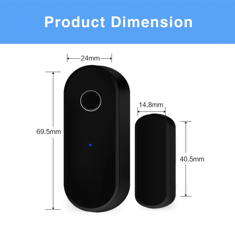 Tuya Smart Zigbee Door Sensor Door Window Open Close Detector Black Smart Home Security System Work With Gateway Smart Life APP