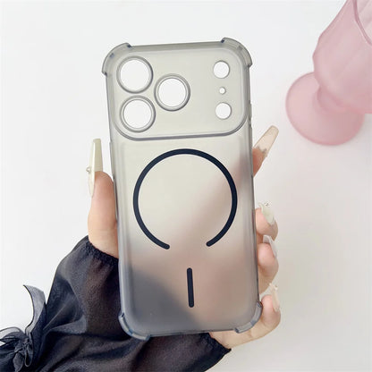 For Magsafe Clear Matte Shockproof Armor Phone Case For iPhone 17 16 15 14 13 12 Pro Max Air Plus Lens Protective Soft TPU Cover