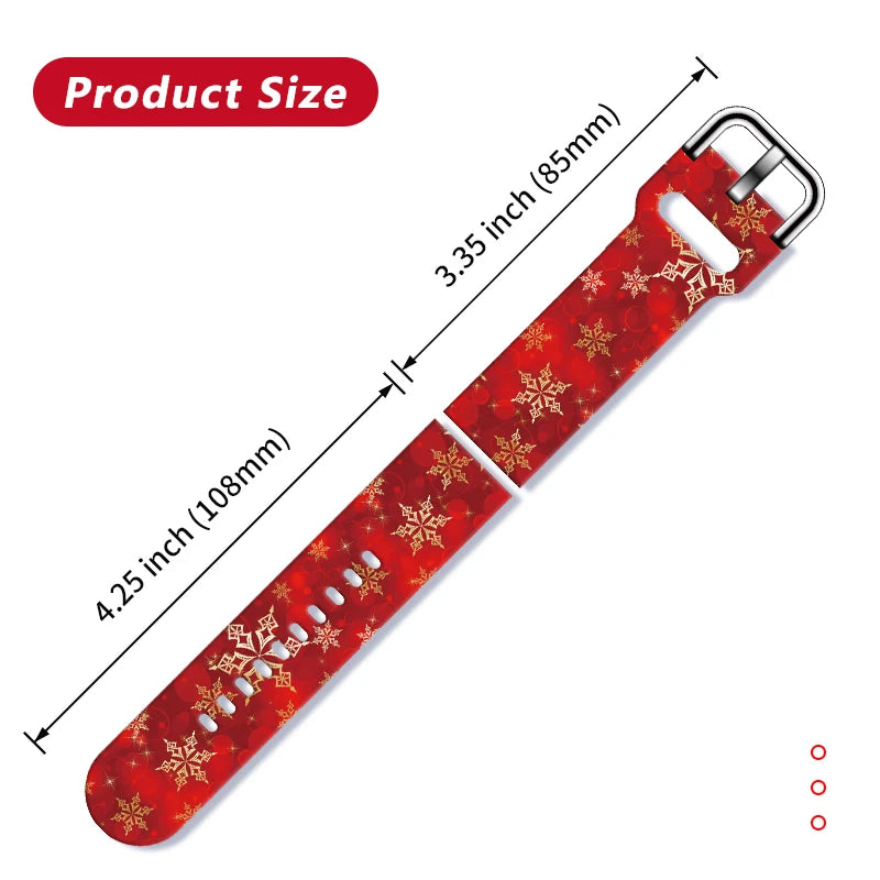 20MM Snowflake series printed watch strap for Samsung Galaxy Watch 7/6/5 40mm 44mm Band Replaceable Bracelet for Xiaomi Huawei