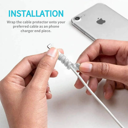 10PCS Cable Protector Cover Silicone Bobbin Winder for IPhone 13 Samsung S21 Xiaomi Poco Cable Charger Cable Cord Organizer Clip - covers4phones