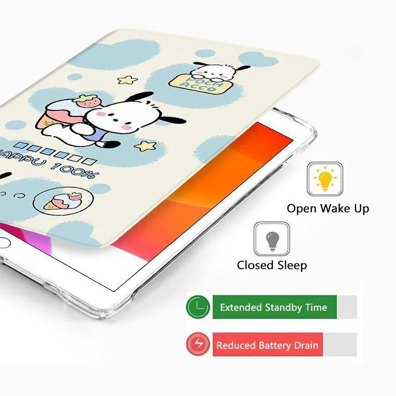 Pochacco iPad Case for 10th Generation 10.9 Inch 9th 10.2in Cartoon Case For 2024 Air Pro 11in Mini4 5 Tablet Cover Kids Gift