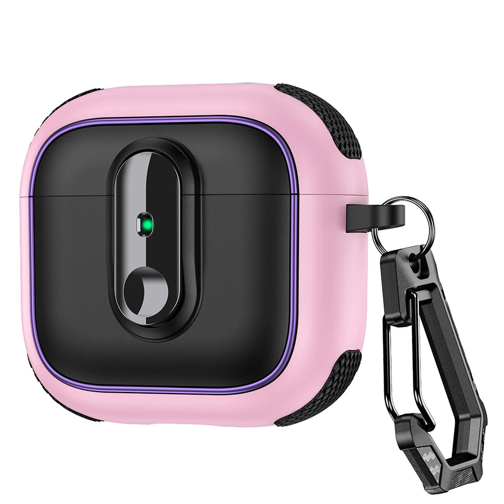Armor Lock Earphone Cover For AirPods 4 Pro2 3 2 1 Case TPU PC Shockproof Headphone Coque For AirPods Pro 2 2nd 4th Gen Cases