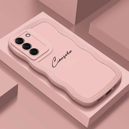 Personalized Customized Name Wave Case Case For Samsung S24 S23 S22 S21 Ultra Plus Back Cover - covers4phones