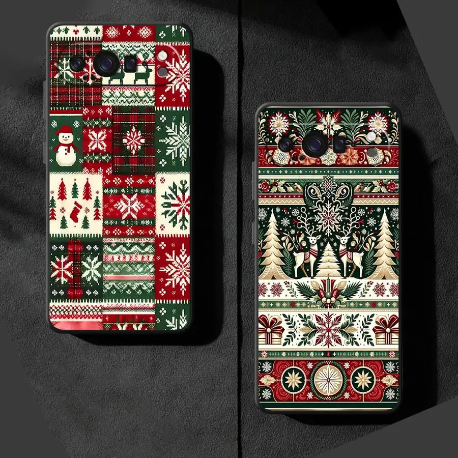 Phone Case for Google Pixel 6 7 8 Pro 6a 8a 10 9 Pro XL 9a 7a Black Soft Shell Christmas Deer Hot