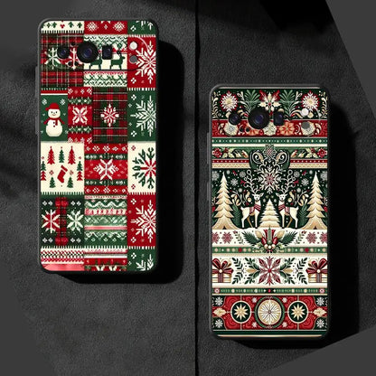 Phone Case for Google Pixel 6 7 8 Pro 6a 8a 10 9 Pro XL 9a 7a Black Soft Shell Christmas Deer Hot