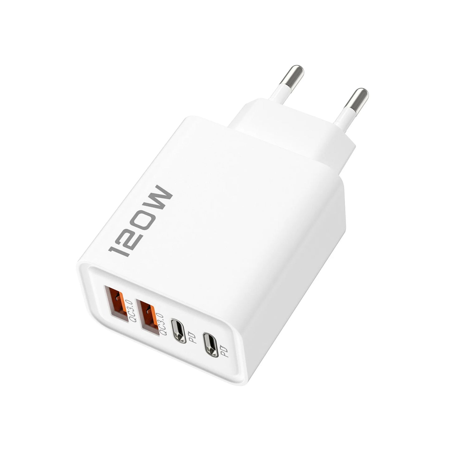 120W 4 Port USB C Charger PD3.0 Fast Charging Station Data Cable Wall Adapter For iPhone Samsung Xiaomi Redmi Huawei EU US Plug