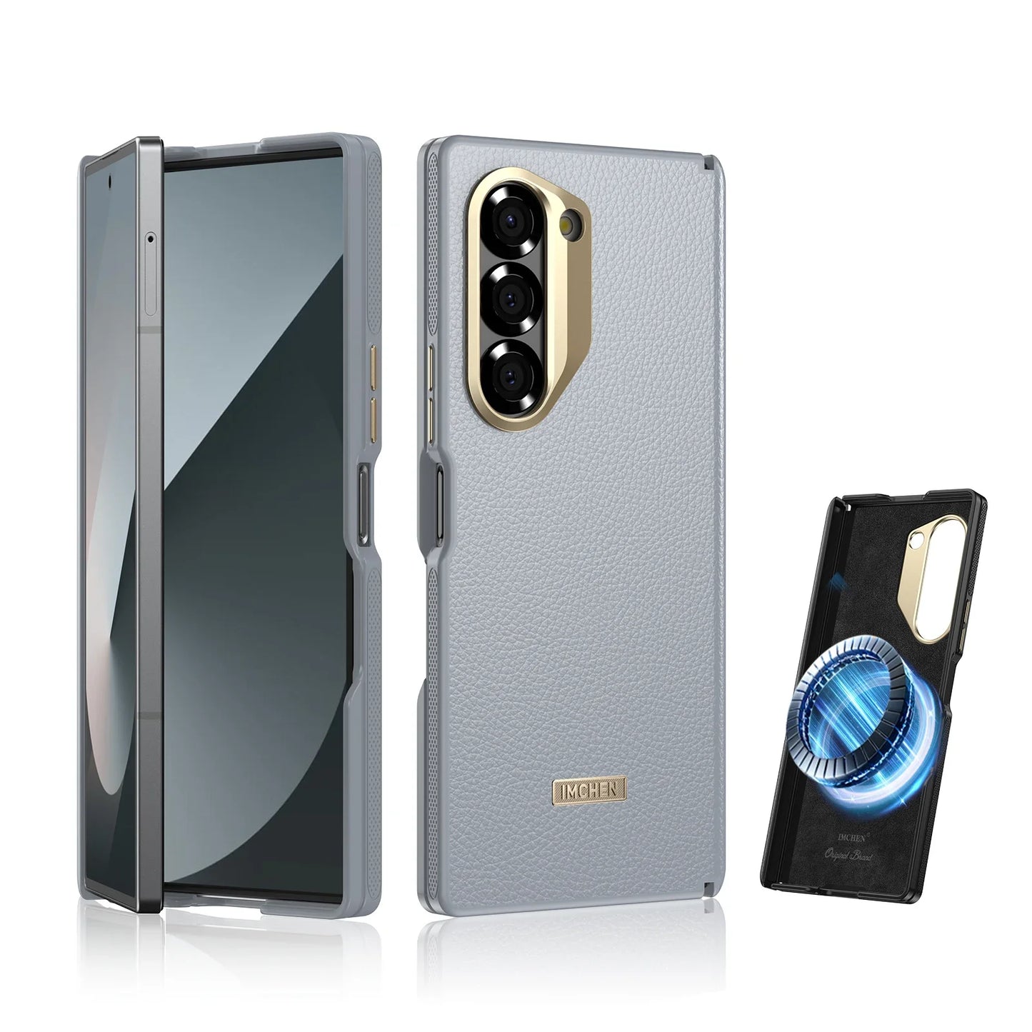 Samsung Z Fold 5/6/7 Magnetic Case - Wireless Charging Compatible Military Grade Drop Protection Anti Scratch Cover