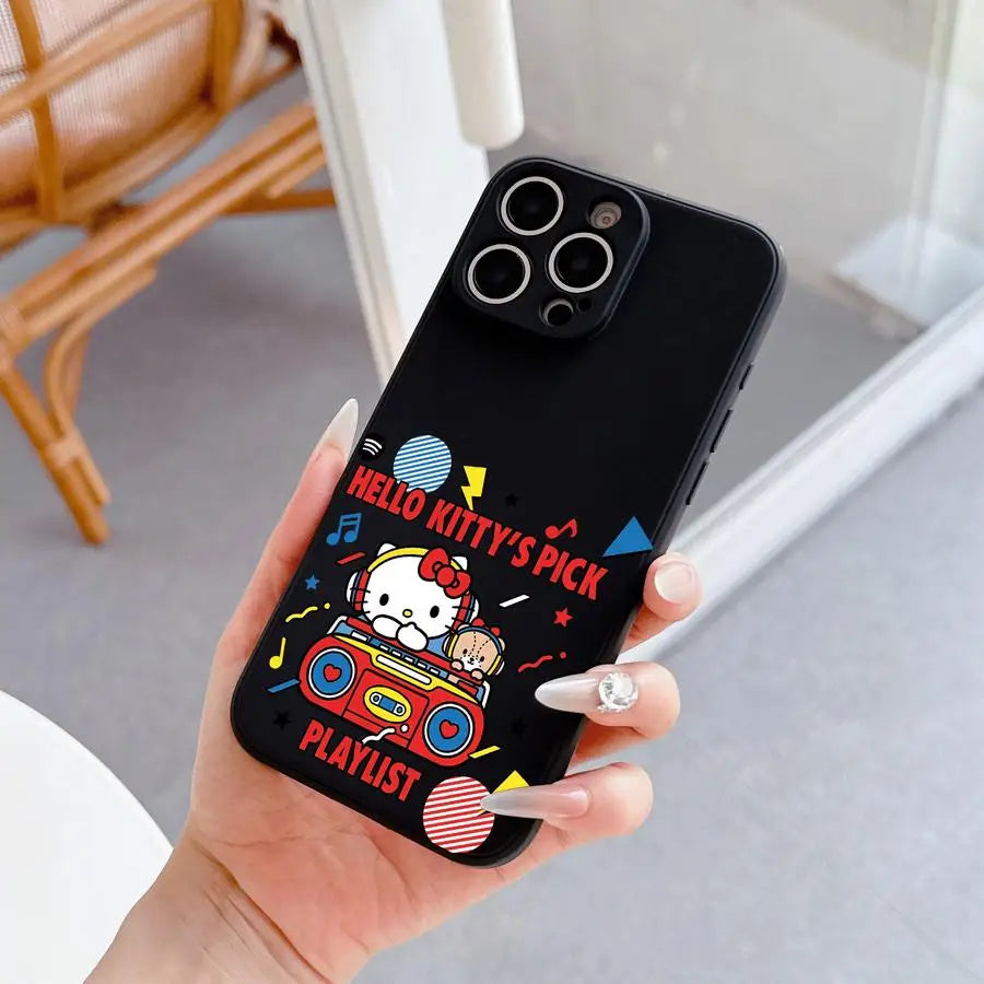 Hellokitty Mobile Phone Cases Iphone 16 Iphone 16/15/14/13/12/11/x/xs/xs Max Woman Black Phone Case Sanrio Sanrio Kt Gift