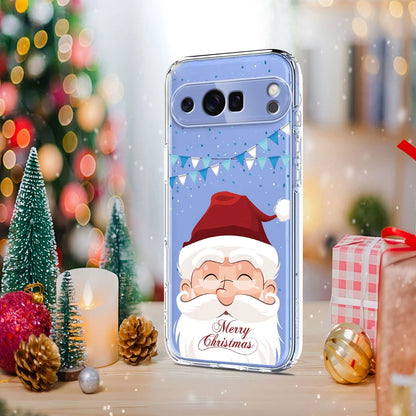 Transparent Phone Case For Google Pixel 10 9 9A Pro XL Pixel 10Pro 9Pro XL Silicone Protective Cover Back-Christmas Tree Snowman