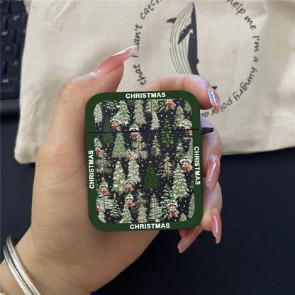 Christmas Tree Graphic Print Earphone Case For AirPods Pro 2 Lovely Silicone Protective Cover For  AirPods 1 2 3 4 2024 Coque
