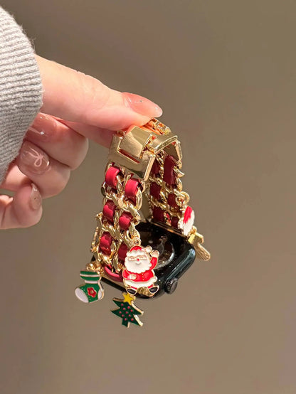 Bling Christmas bracelet link For Apple Watch band women strap Series S10/8/7/6/3/4/5/9 40mm 41mm 42mm 44mm 45mm 46mm