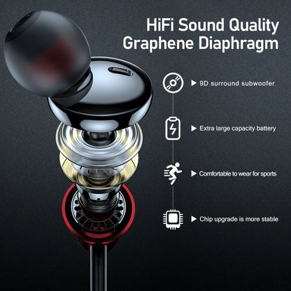 Wireless Headphones Neckband Bluetooth Earphone With Microphone Auriculares Sport Headset HD Bass Fone De Ouvido Sem Fio Sd Card