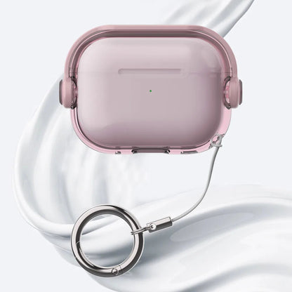 New Music Holder Cover For AirPods 4 Pro 2 AirPods Pro3 Pink Clear Bluetooth Earphone Cases For AirPods 2 3 Funda With Keychain