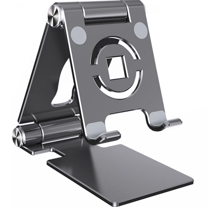 Foldable Mobile Phone Holder 360 Degree Rotating Hollowed Tablet Riser Anti Slip Tablet Holder Height Adjustable for 4.7-12 Inch