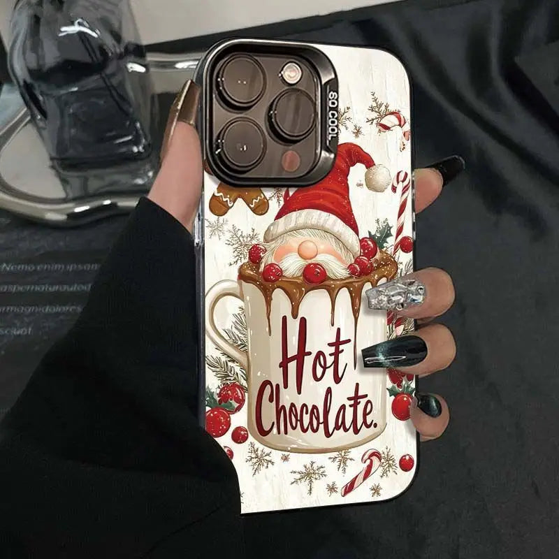 Christmas Santa Claus Red Fruit Phone Case for iPhone 11 12 13 14 15 16 17 17Air Pro Max XS X XR 8 7 Plus Shockproof Hard Cover