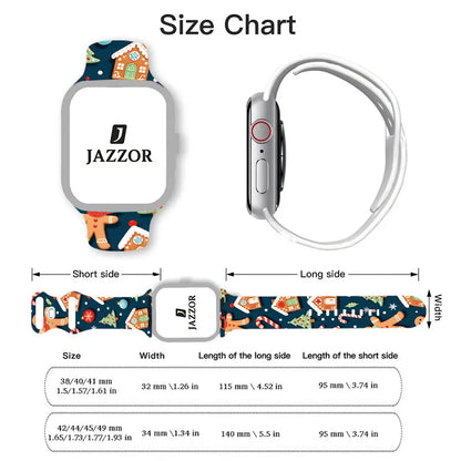 Christmas theme Strap for Apple Watch, Soft Silicone for Apple Watch 9 8 7 6 5 Ultra SE Band Size38 40 41 42 44 45 49mm