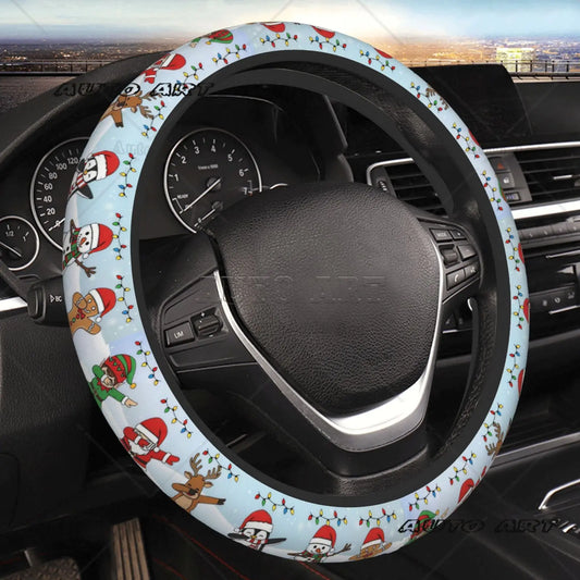 Christmas  Steering Wheel Cover Anti Slip Elasticity Car Accessories Steering Wheel Protector Universal 15 Inch for Women Man
