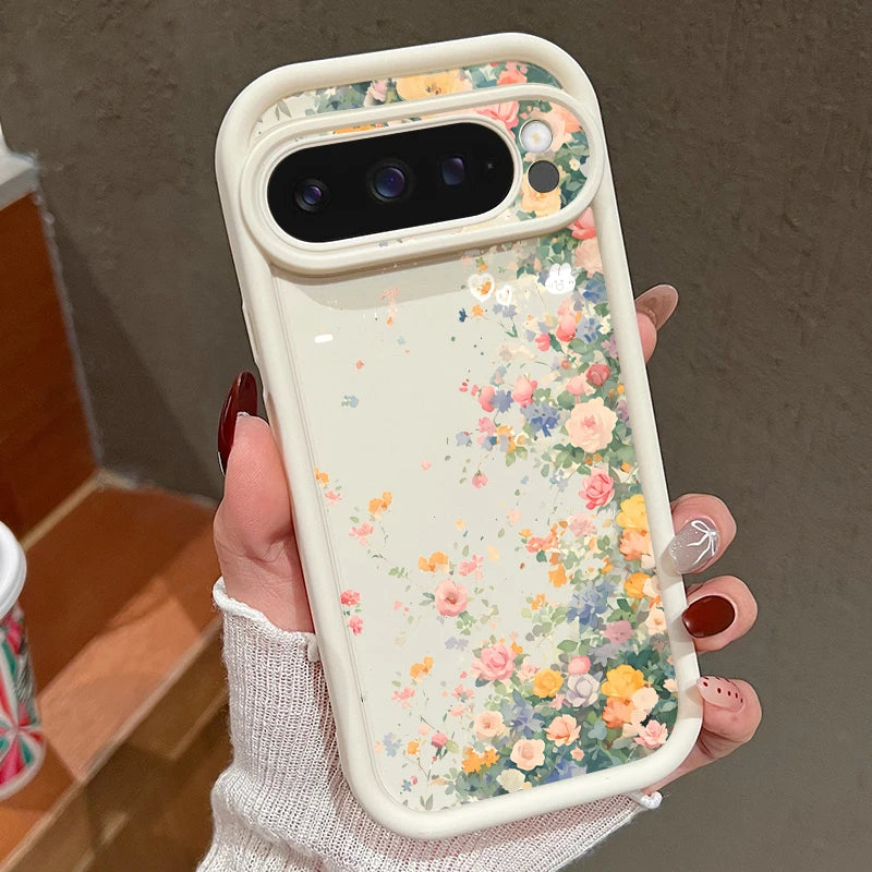 Romantic Flowers TPU Case For Google Pixel 9A 8A 10 8 Pro 10 9 Pro XL 7A Candy Color Silicone Phone Cover For Pixel 7 8 9 Pro