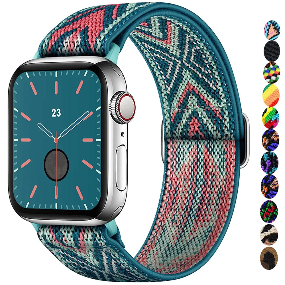 Scrunchie Strap for Apple watch band 45mm 44mm 40mm 41mm 42mm 46mm 49mm Elastic Nylon bracelet iWatch 11 10 9 8 7 6 se Ultra 3/2