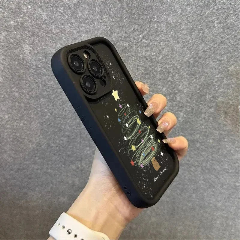 Merry Christmas Tree Gift Case For Google Pixel 8A 7A 9 Pro XL 7 8 PRO 7Pro Pixel7A Phone Casing Solid Color  Soft TPU