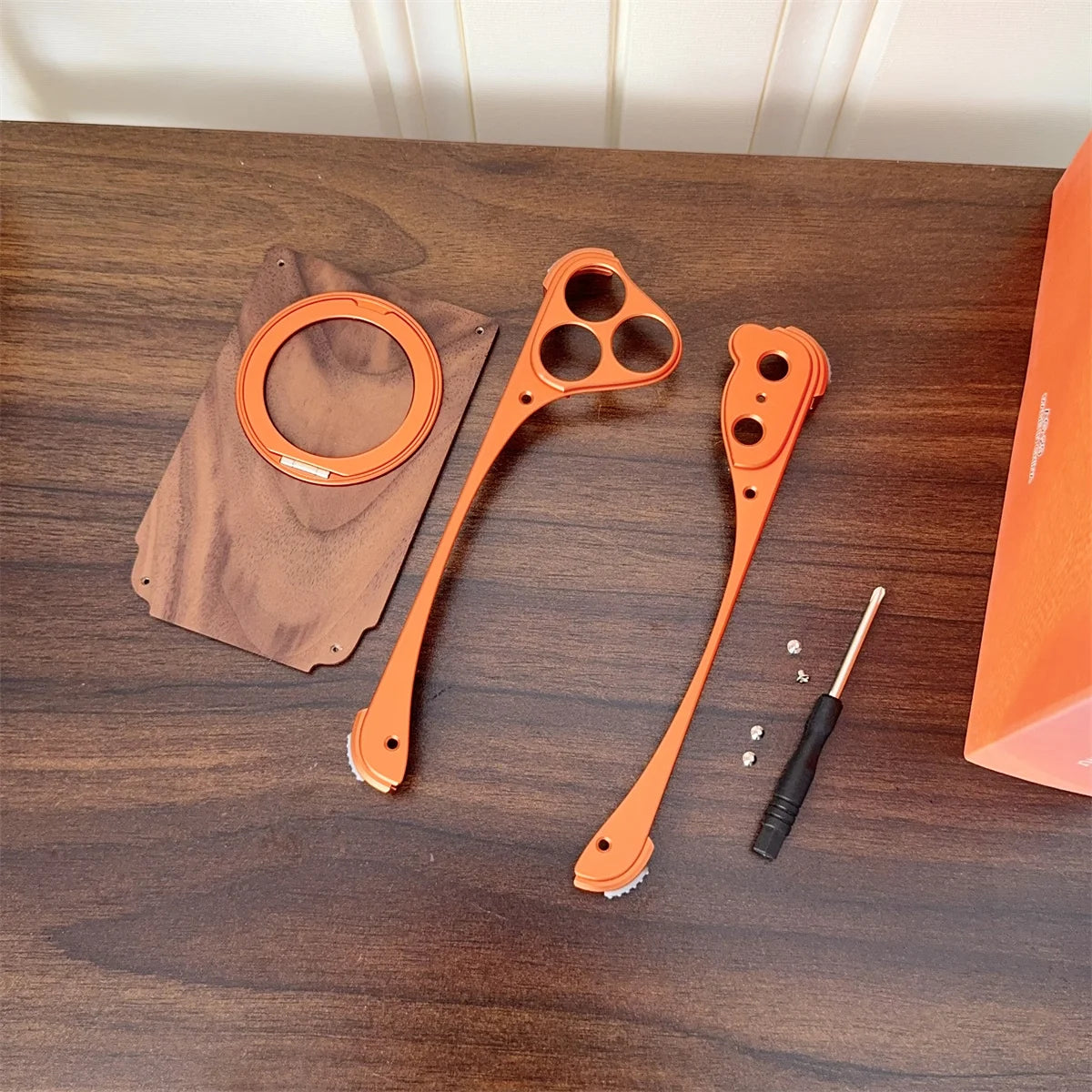 Walnut Wood Metal Aluminum Phone Case For iPhone 17 Pro 17 Pro Max Magnetic Bracket Shockproof Drop-proof Protection Cover