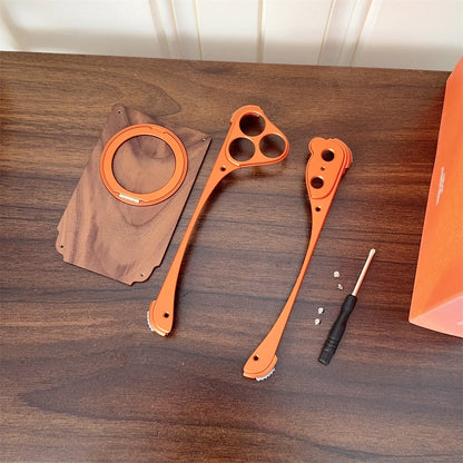 Walnut Wood Metal Aluminum Phone Case For iPhone 17 Pro 17 Pro Max Magnetic Bracket Shockproof Drop-proof Protection Cover