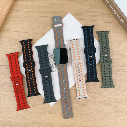Silicone band For Apple watch Strap 46mm 45mm 41mm 44mm 49mm 40mm 38 42mm bracelet correa iwatch Series 10 9 8 7 6 5 3 SE Ultra