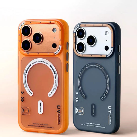 Matte Magnetic Phone Case For iPhone 17 Pro Max 17 Pro Magsafe Wireless Charge Frosted Back Metal Lens Frame Buttons Pc Cover