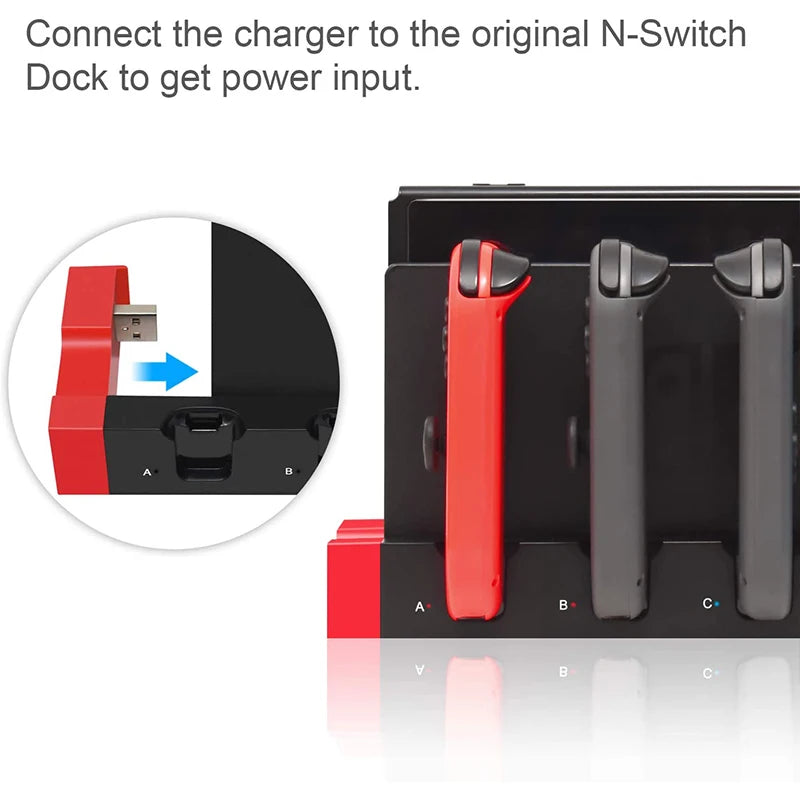 for NS Switch JoyCon Charging Dock Hub USB Controller Charger Dock Stand Station Holder Switch NS JoyCon Game Charging Hub