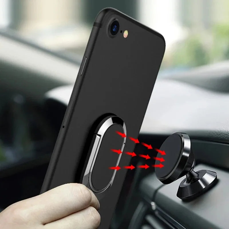 Luxury Metal Mobile Phone Socket Holder Universal 360 Degree Rotation Finger Ring Support Magnetic Car Bracket Stand Accessories
