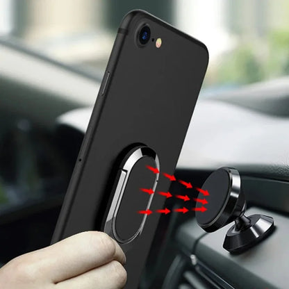 Luxury Metal Mobile Phone Socket Holder Universal 360 Degree Rotation Finger Ring Support Magnetic Car Bracket Stand Accessories