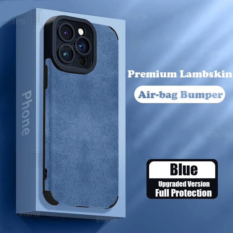 Advanced Business Suede Anti-slip Phone Case For iPhone 16 15 14 13 12 11 Pro Max 16 Plus Lens Full Protection Shockproof Cover