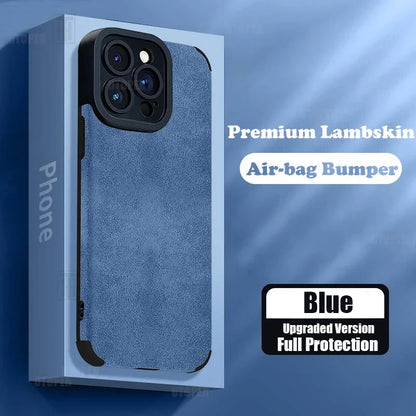 Advanced Business Suede Anti-slip Phone Case For iPhone 16 15 14 13 12 11 Pro Max 16 Plus Lens Full Protection Shockproof Cover