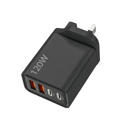 Total 120W USB Type C Charger 4 Port Fast Charging USB Phone Charger Adapter For iPhone Samsung Xiaomi Quick Charge Wall Charger
