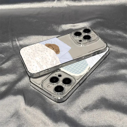 Dog Cat Couple Phone Case For iPhone 16E 17 16 15 11 12 14 13 Pro Max Air XS XR 7 8Plus SE2 Cute Cartoon Animal Shockproof Cover